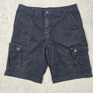 Aeropostale Cargo Shorts Men's 33 Black Cotton Blend Stretch Y2K Casual